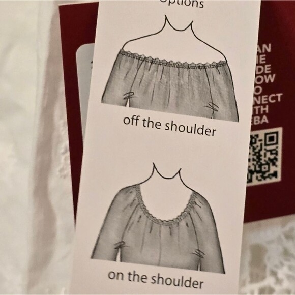 REBA Dylan Pure White Long Sleeve Embroidered Blouse Medium NWT - Picture 9 of 9